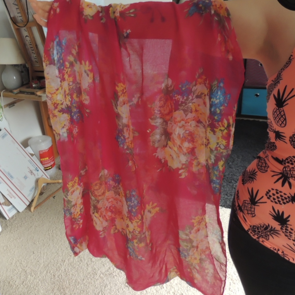 Pink Floral Infinity Scarf - Picture 8 of 9